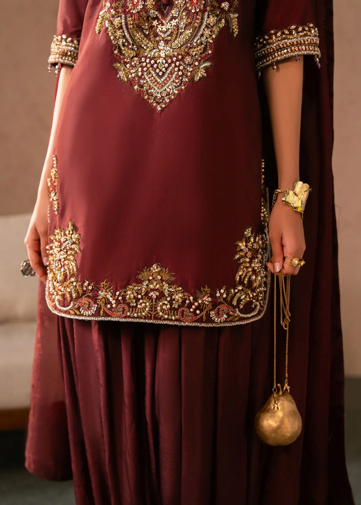 Siena luxury formal embroidered dress for women by Bisma Noor front view
Siena designer embroidered outfit with dupatta elegant look
Pakistani luxury formal dress Siena detailed embroidery close up
Siena formal dress full length with chiffon dupatta
Elegant Siena outfit for weddings and festive wear