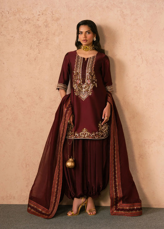Siena luxury formal embroidered dress for women by Bisma Noor front view
Siena designer embroidered outfit with dupatta elegant look
Pakistani luxury formal dress Siena detailed embroidery close up
Siena formal dress full length with chiffon dupatta
Elegant Siena outfit for weddings and festive wear