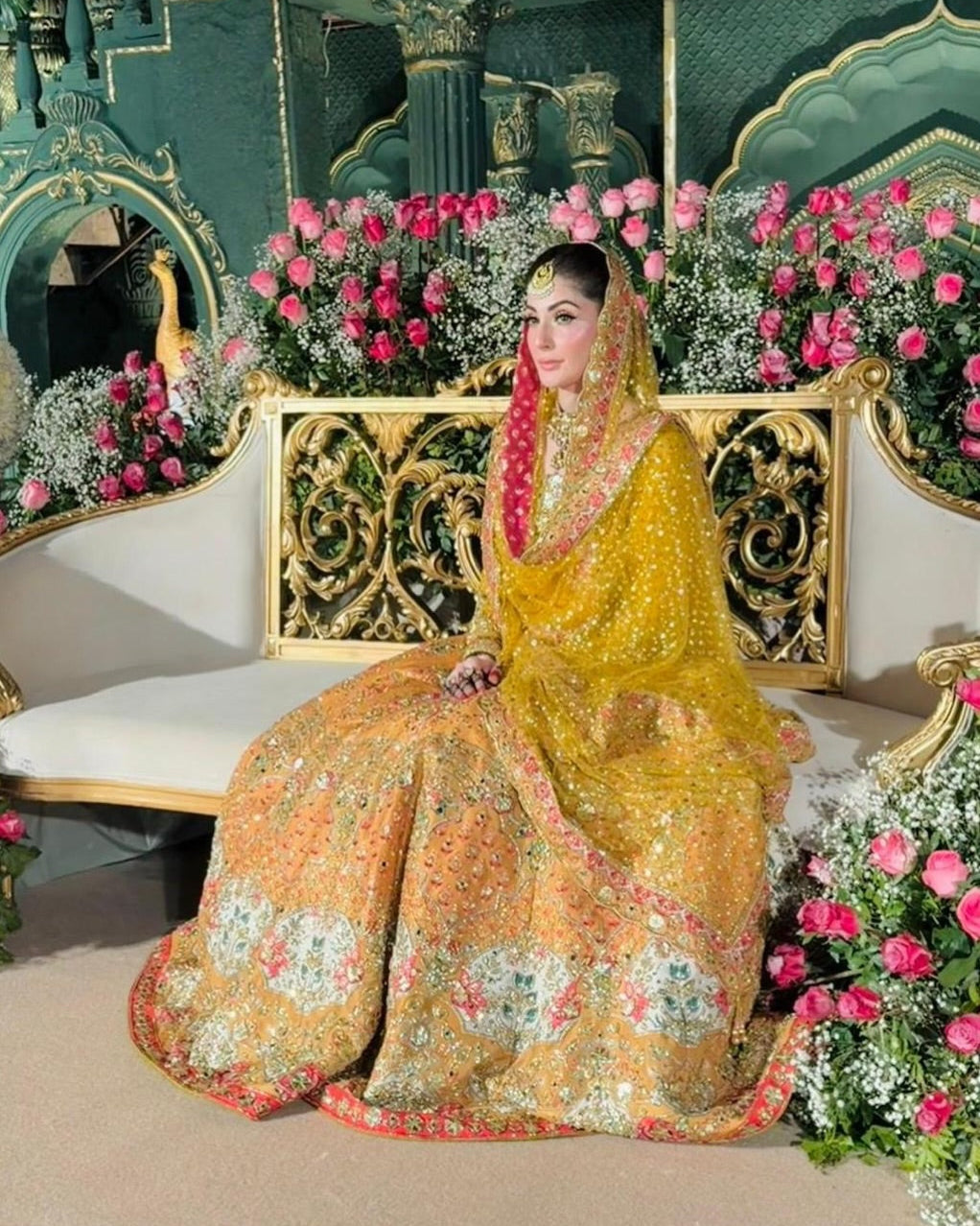 Luxury Mustard Mehndi Bridal Lehenga