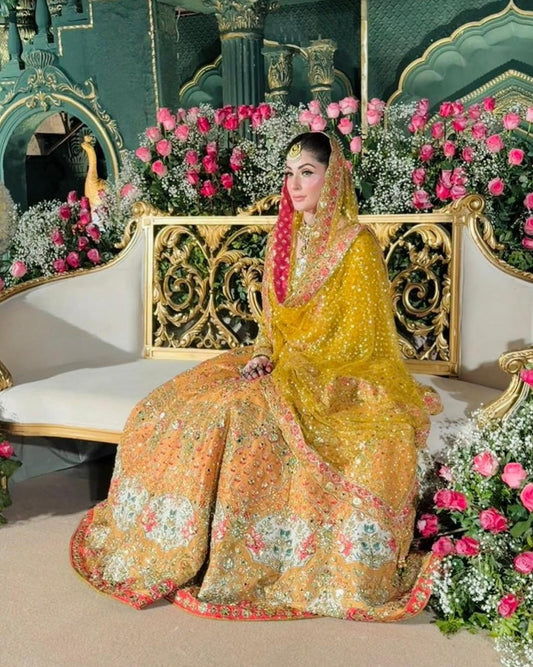 Luxury Mustard Mehndi Bridal Lehenga