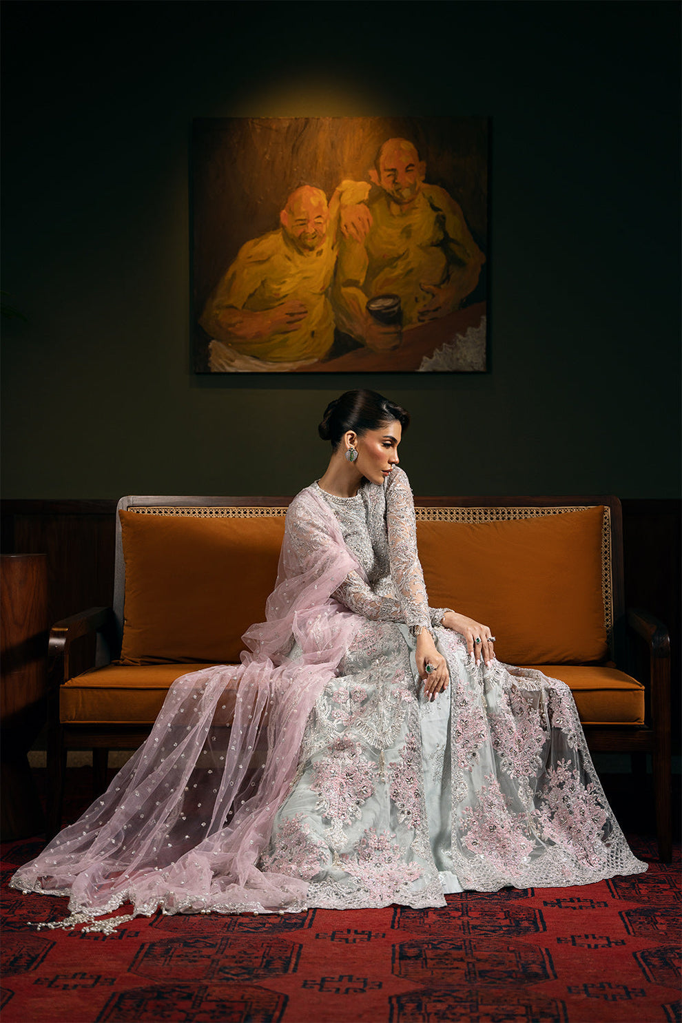 Saira Rizwan Kylo festive formal outfit detailed sequin embroidery
Kylo embroidered net dress with dupatta by Saira Rizwan