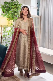 Full length view of Haris Shakeel Nawal formal dress with regal silhouette and premium fabric