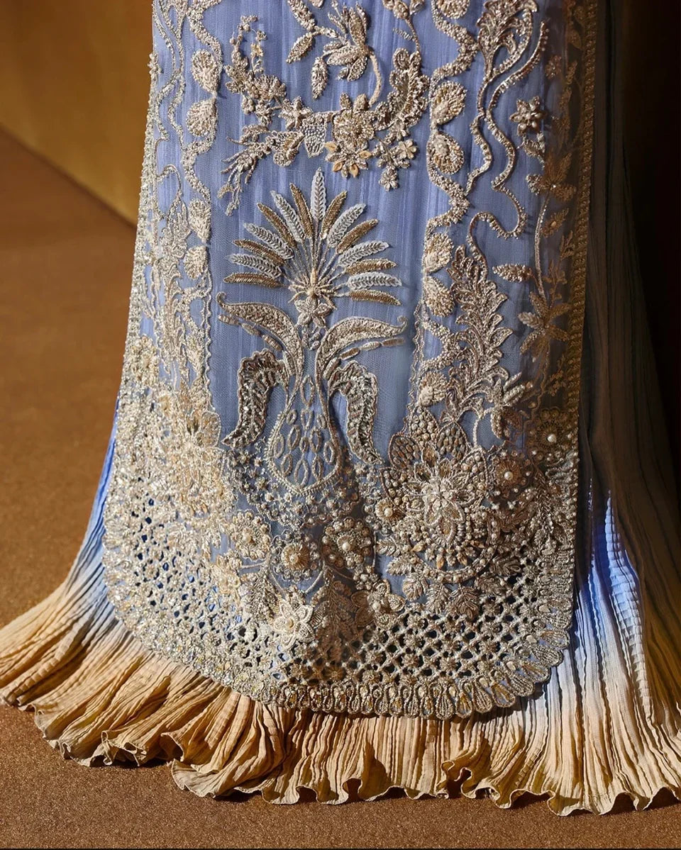 Close up of intricate hand embellishment on Seralyn by Soraya