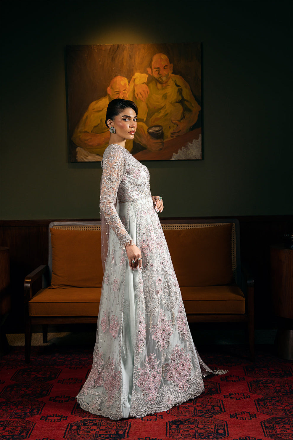 Saira Rizwan Kylo festive formal outfit detailed sequin embroidery
Kylo embroidered net dress with dupatta by Saira Rizwan